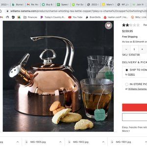 COPY - Chantal Copper Whistling Teakettle
